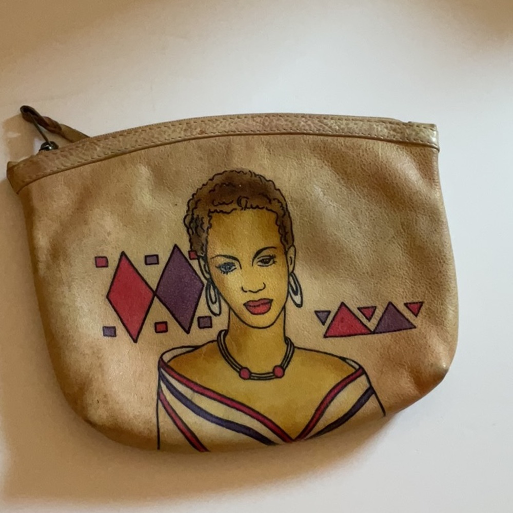 Emily Ann of Boca Raton leather makeup pouch.